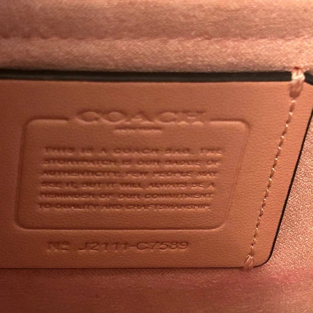 Coach Klare Crossbody Bag Womens Medium Pink Brown Snakeskin Colorblock C7589